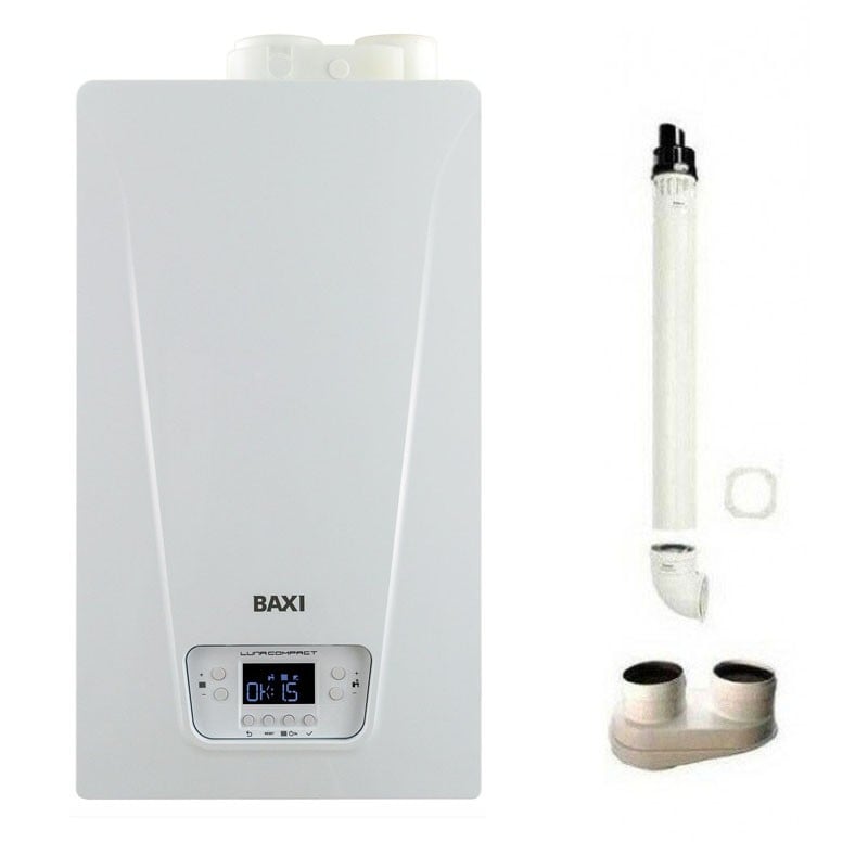 Caldaia Baxi Luna Compact 24 Kw A Condensazione Camera Stagna Metano/Gpl A7865413 + Kit Fumi Omaggio